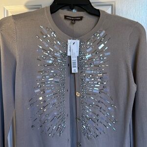 Adrienne Vittadini Beaded Cardigan
